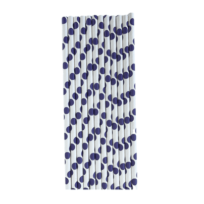 Purple Polka Dot Paper Straw