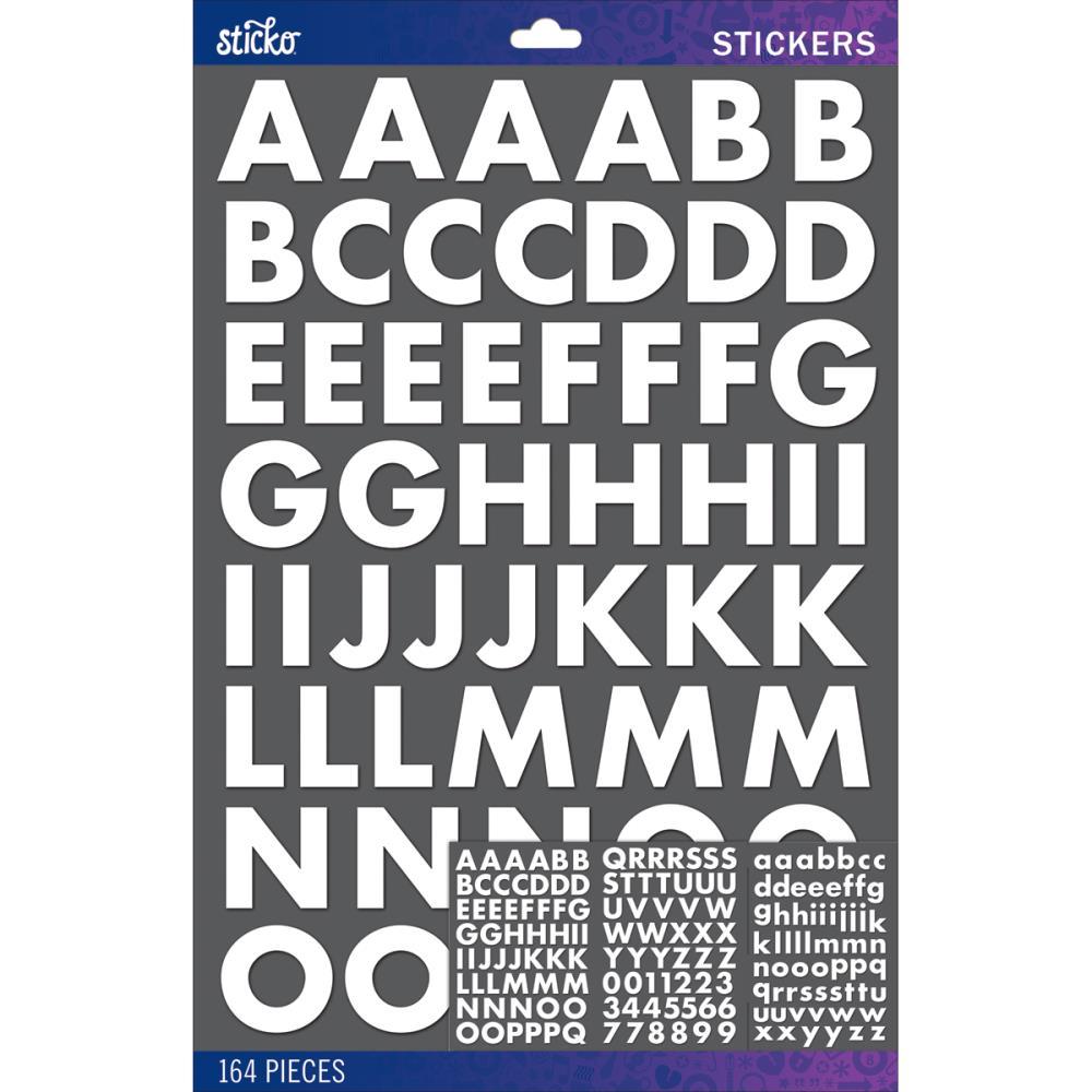 Alphabet Stickers, White Futura Bold