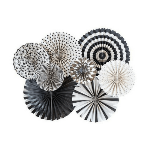 Black, White & Silver Fan Set - Shop Sweet Lulu