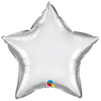 20" Chrome Silver Foil Star Balloon
