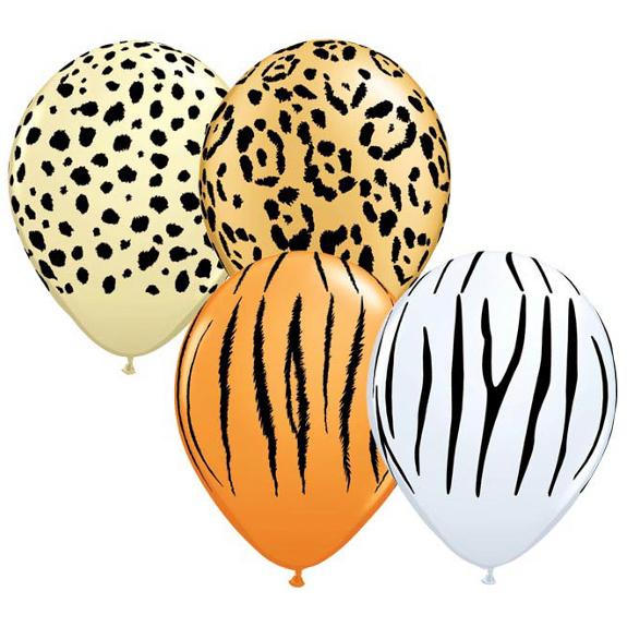 Assorted Safari Print Latex Balloons