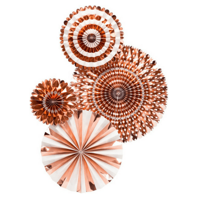 rose gold party rosettes