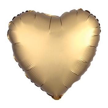 18" Satin Luxe Gold Heart Foil Balloon