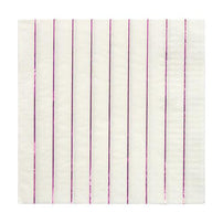 Meri Meri Pink Foil Striped Large Napkins - Shop Sweet Lulu