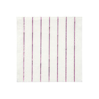 Meri Meri Pink Foil Striped Small Napkins - Shop Sweet Lulu