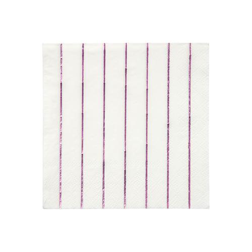 Meri Meri Pink Foil Striped Small Napkins