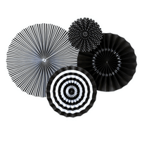 black and white party fans