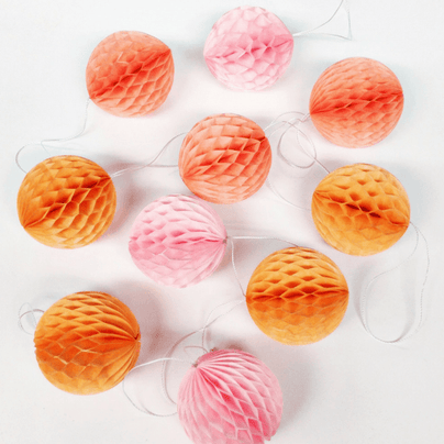 Multi-Color Mini Honeycomb W/Tassels Decorations | 3pcs