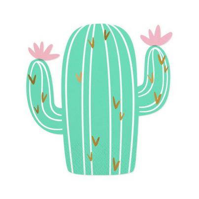 cute die cut cactus napkins with flowers