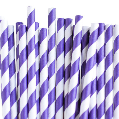 Eco Friendly Paper Straws: Violet Stripes - Shop Sweet Lulu