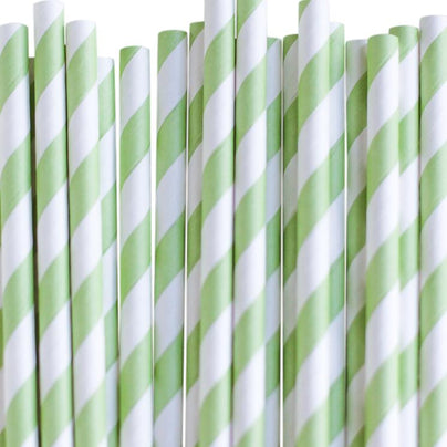 Eco Friendly Paper Straws: Apple Green Stripes - Shop Sweet Lulu