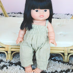 Minikane 'Bonnie' Cotton Double Gauze Doll Jumpsuit, Pistachio