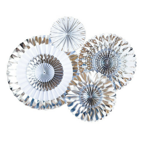 metallic silver rosettes