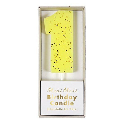 Yellow Number 1 Candle available at Shop Sweet Lulu
