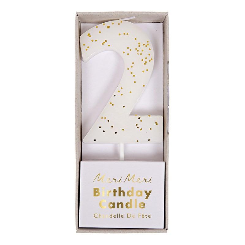 White Number 2 Candle available at Shop Sweet Lulu