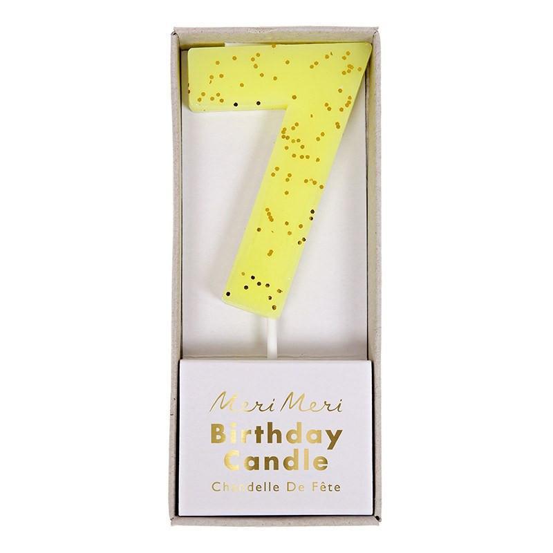 Yellow Number 7 Candle available at Shop Sweet Lulu