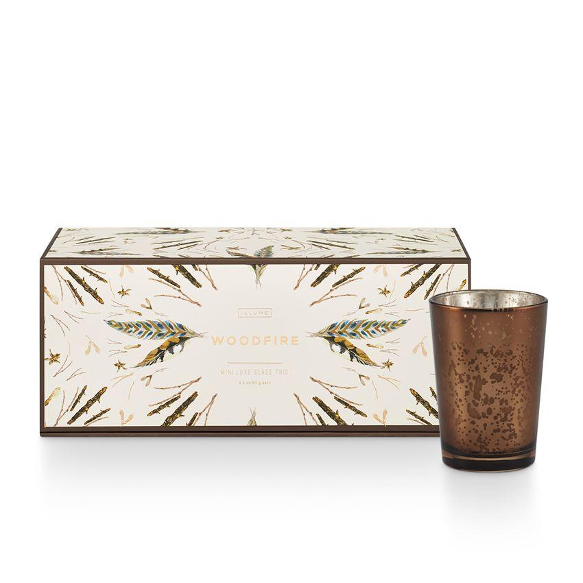 Woodfire Mini Luxe Candle Trio by Illume