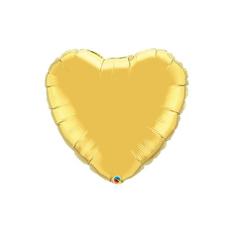 9" Gold Foil Heart Balloon (AIR FILL & HEAT SEAL ONLY)