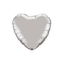 9" Silver Foil Heart Balloon (AIR FILL & HEAT SEAL ONLY)