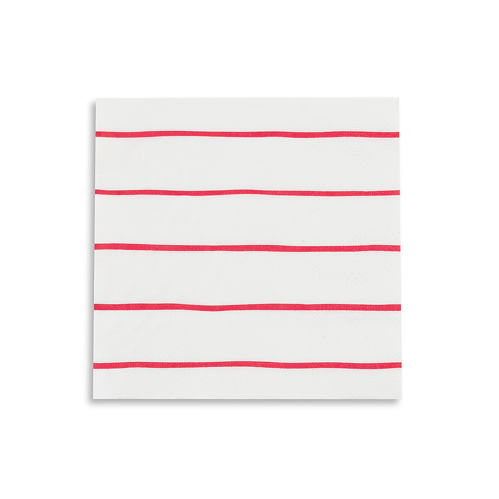 Candy Apple Frenchie Striped Petite Napkins from Daydream Society
