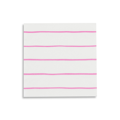 Cerise Frenchie Striped Petite Napkins from Daydream Society