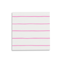 Cerise Frenchie Striped Petite Napkins from Daydream Society