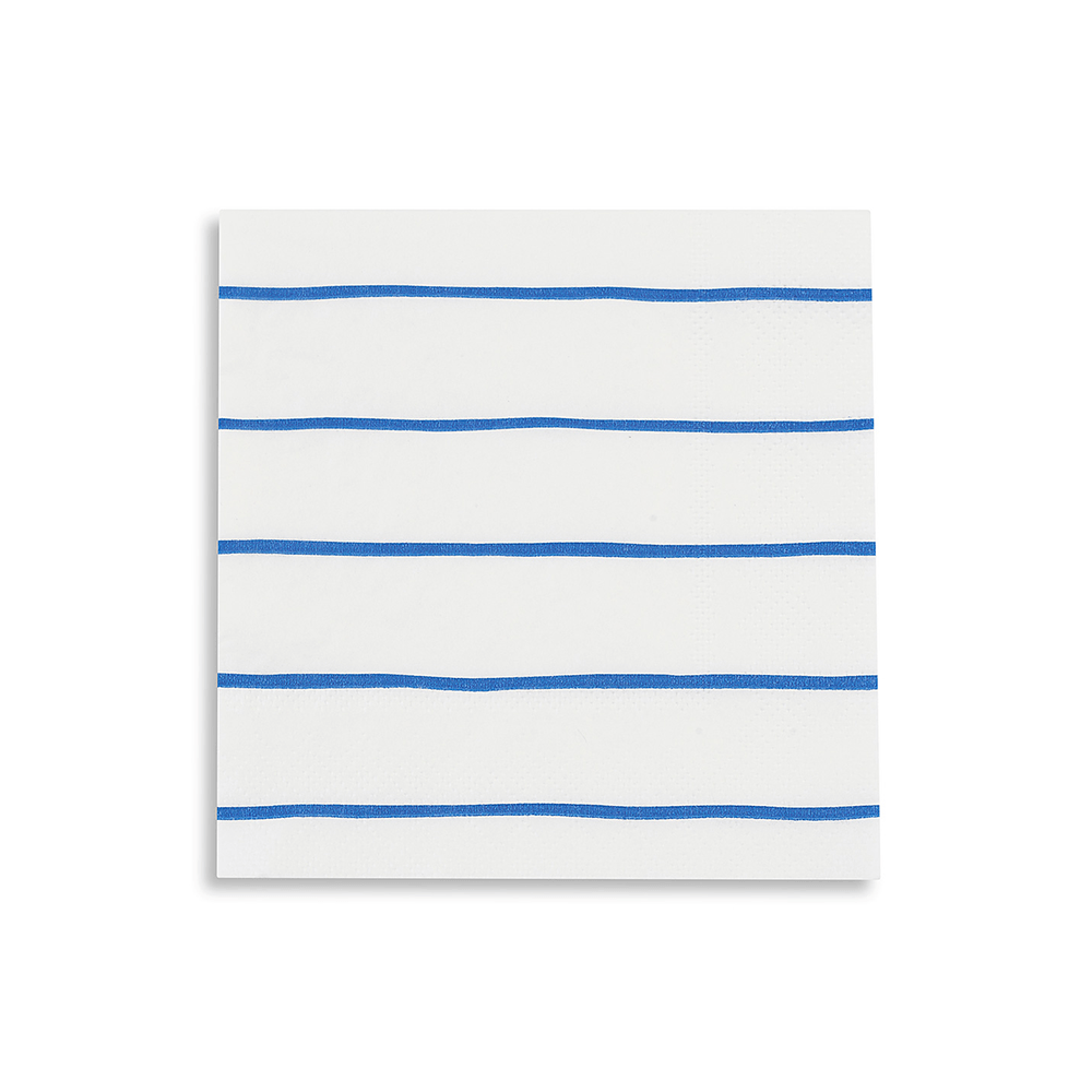 Cobalt Frenchie Striped Petite Napkins from Daydream Society