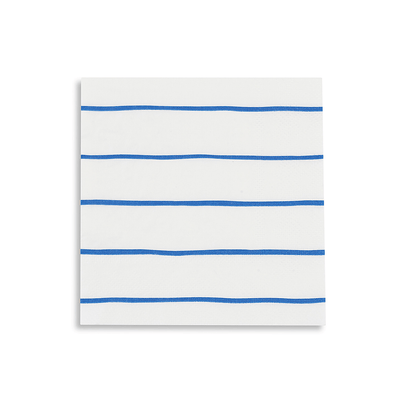 Cobalt Frenchie Striped Petite Napkins from Daydream Society