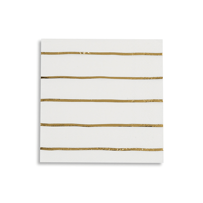 Gold Frenchie Striped Petite Napkins from Daydream Society