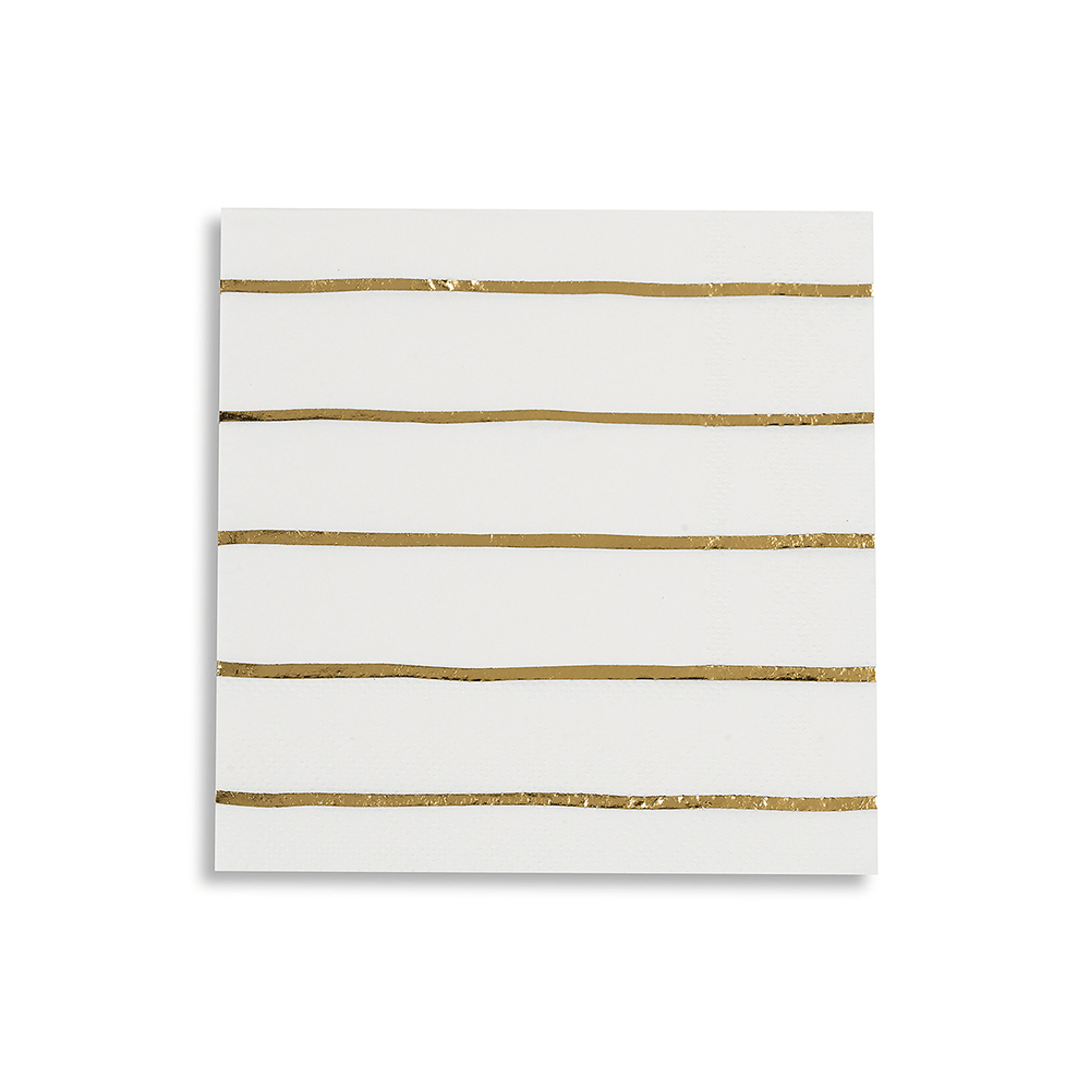 Gold Frenchie Striped Petite Napkins from Daydream Society