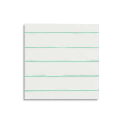 Mint Frenchie Striped Petite Napkins from Daydream Society