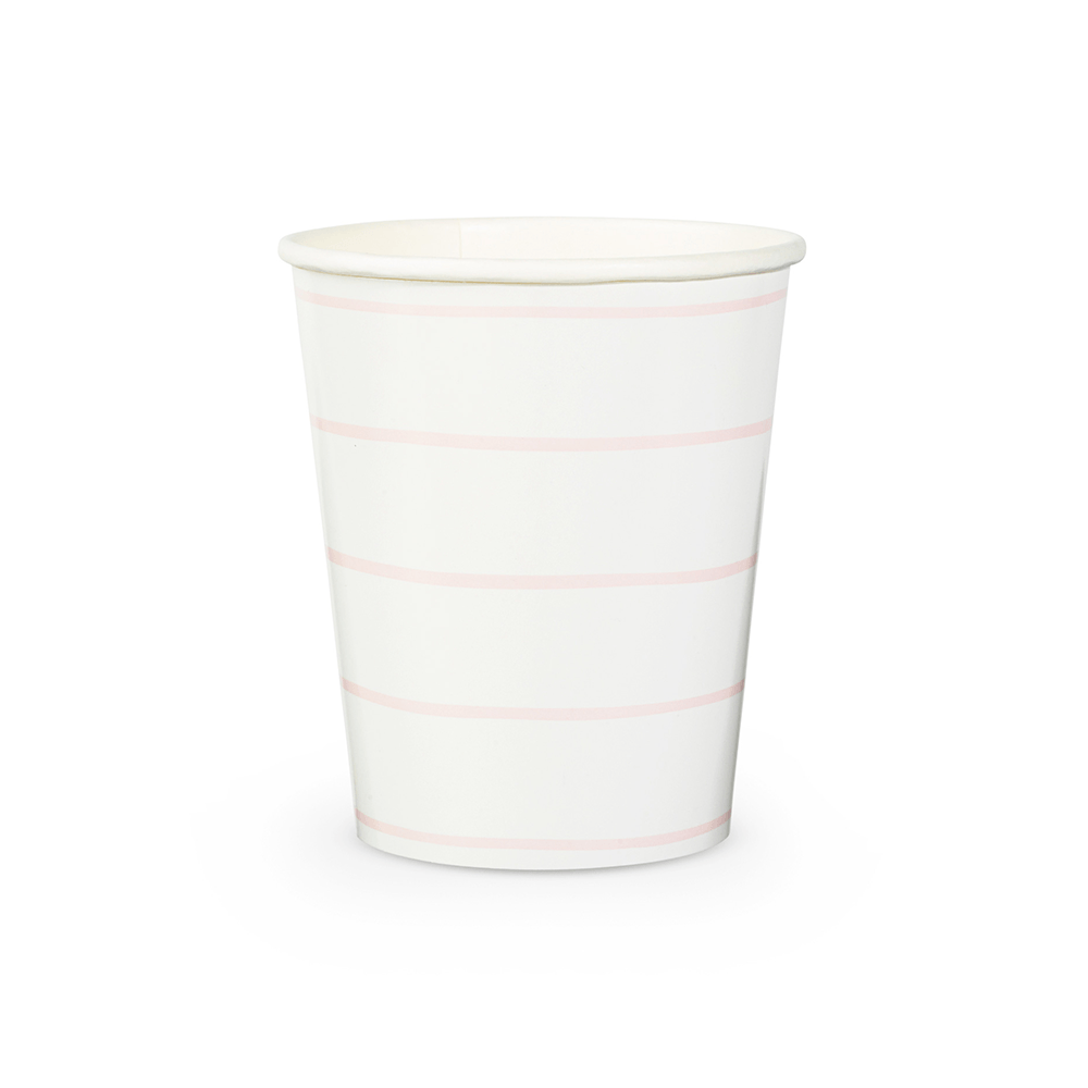 Blush Frenchie Striped 9 oz Cups from Daydream Society