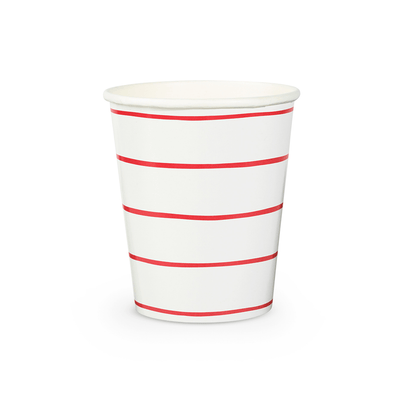 Candy Apple Frenchie Striped 9 oz Cups from Daydream Society