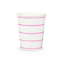 Cerise Frenchie Striped 9 oz Cups from Daydream Society