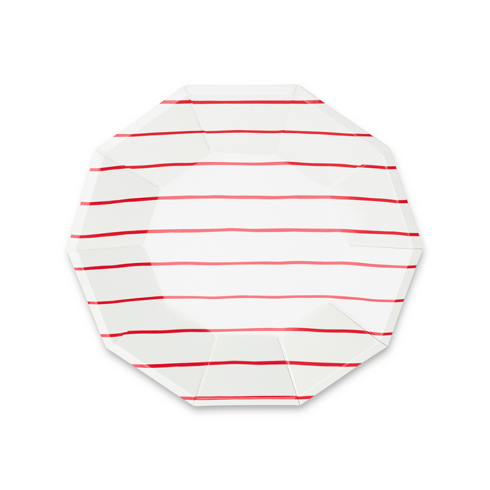 Candy Apple Frenchie Striped Small Plates from Daydream Society