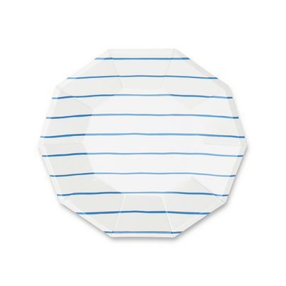 Cobalt Frenchie Striped Small Plates from Daydream Society