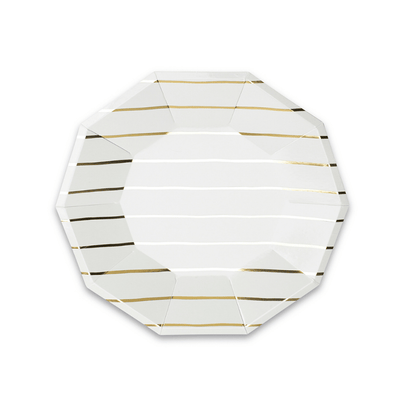 Gold Frenchie Metallic Striped Small Plates available at Shop Sweet Lulu