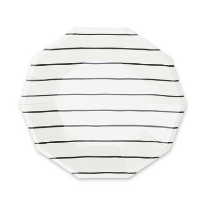Ink Frenchie Striped Large Plates from Daydream Society