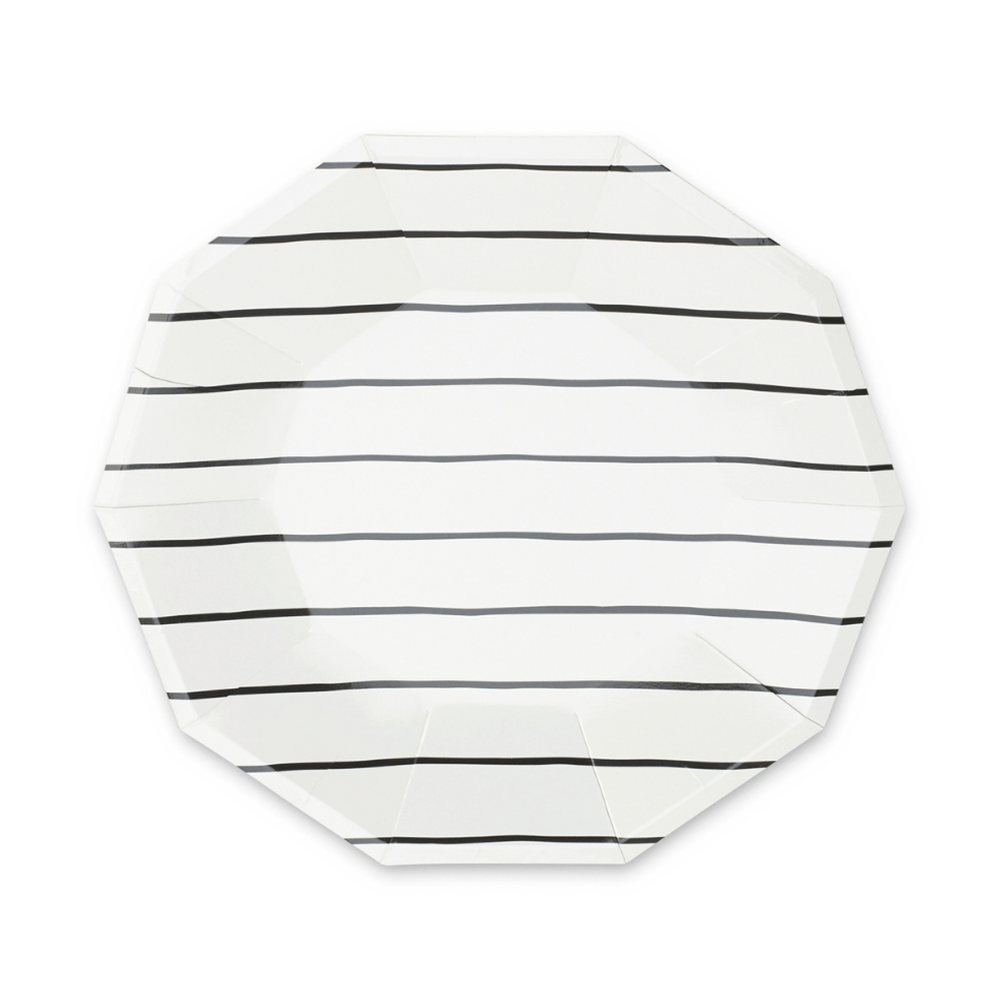 Ink Frenchie Striped Large Plates from Daydream Society