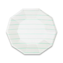 Mint Frenchie Striped Large Plates from Daydream Society