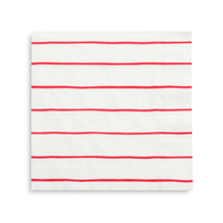 Candy Apple Frenchie Striped Large Napkins from Daydream Society