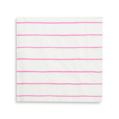 Cerise Frenchie Striped Large Napkins from Daydream Society