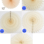Ivory Paper Fans, 5 Sizes