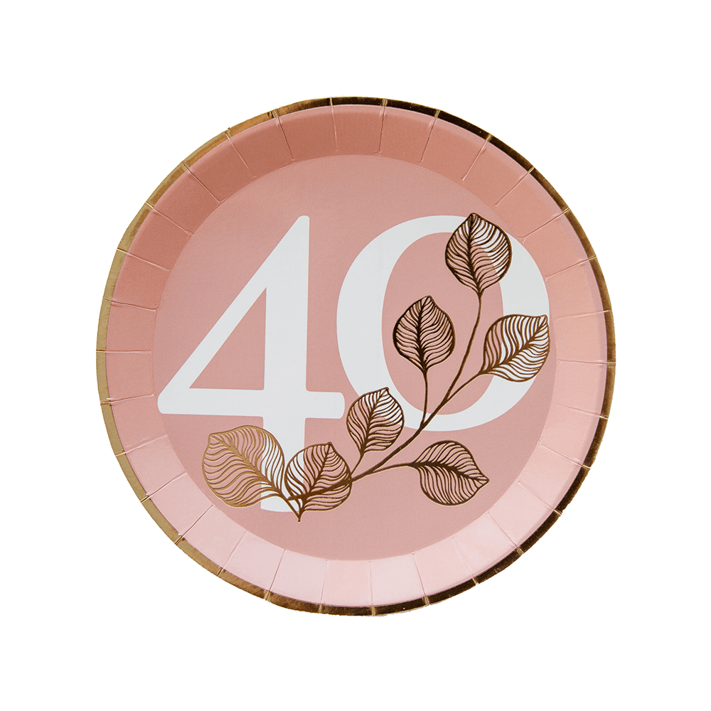 Milestone Blush 40th Dessert Plates, Shop Sweet Lulu