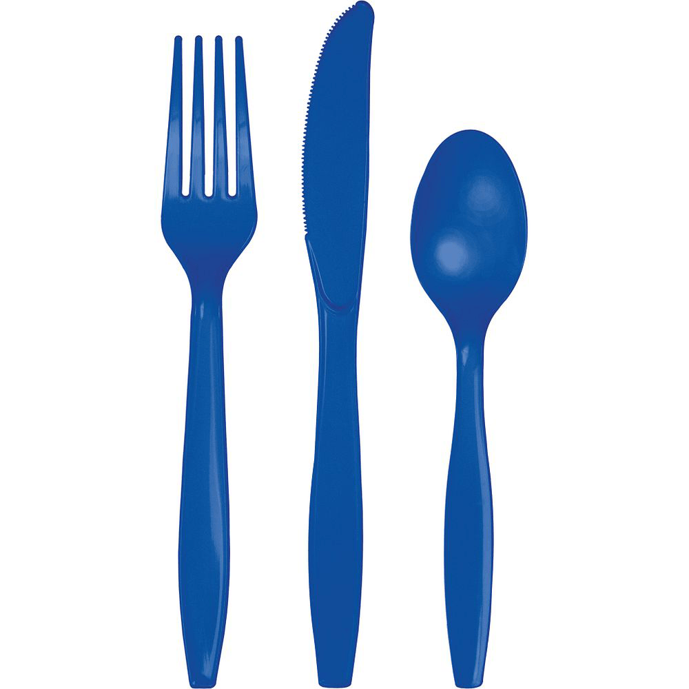 Cobalt Plastic Flatware