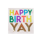"Happy BirthYAY" Witty Cocktail Napkins from Jollity & Co