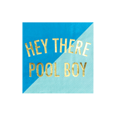 "Hey There Pool Boy" Witty Cocktail Napkins