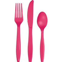 Magenta Plastic Flatware