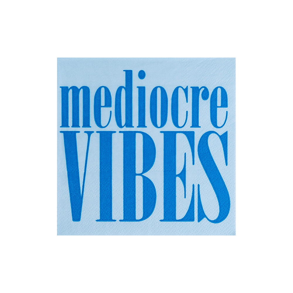 "Mediocre Vibes" Cocktail Napkins from Jollity & Co