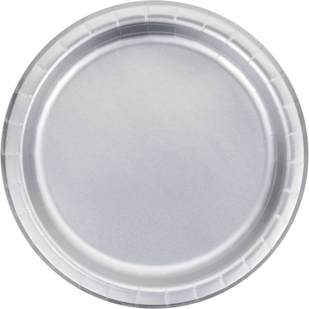 Metallic Silver Plates - 2 Size Options